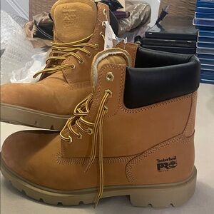 Timberland PRO Wheat/Tan Work Boots with Black Collar